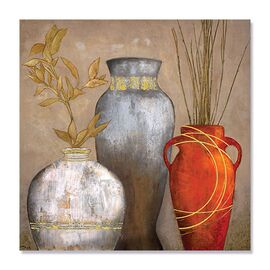 Tablou Canvas -Vaze Culori Aurii, Pastel, Retro, Natura Moarta - - Roveli