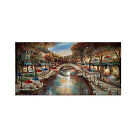 Tablou Canvas - Seara pe Canal, Marime: 50 x 100 cm - - Roveli