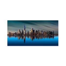 Tablou Canvas - Lumini in oras, Reflectie, Rau, Cladiri - - Roveli