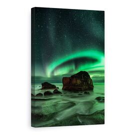 Tablou Canvas - Aurora, Uttakleiv, Aurora, Borealis, Lofoten, Norvegia, Uttakleiv - - Roveli