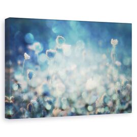 Tablou canvas - Diamante, Flori, Lentile, Estompare, Turcoaz - - Roveli