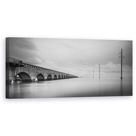 Tablou Canvas - Pasarile Vorbesc, Florida, Peisaj Marin, Florida Chei, Bw, Peisaj, Podul - - Roveli