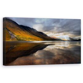 Tablou Canvas - Descoperire, Scotia, Munte, Cer, Raza De Lumina, Lac, Marime: 50 x 100 cm - - Roveli