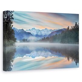 Tablou canvas - Nuante pastelate, Peisaj, Ghetar, Padure, Copaci, Marime: 80 x 120 cm - - Roveli