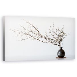 Tablou Canvas - Vaza Si Ramura, Ramura, Simplu, Natura Moarta, Primavara, Crengute, Marime: 50 x 100 cm - - Roveli