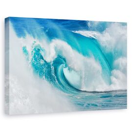 Tablou canvas - Cand oceanul se transforma in foc albastru, Ocean, Insulele Canare, Spania, Marime: 90 x 90 cm - - Roveli