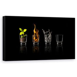 Tablou Canvas - Elemente..., Patru, Apa, Sol, Foc, Flacara, Marime: 50 x 100 cm - - Roveli