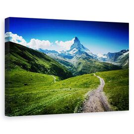 Tablou canvas - Matterhorn II, Peisaj, Munte, Drum, Varf, Marime: 80 x 120 cm - - Roveli