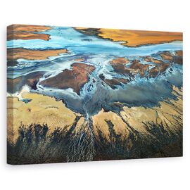 Tablou canvas - Desertul californian vazut de sus, Peisaj, Sua, Desert, Rau, Marime: 80 x 120 cm - - Roveli