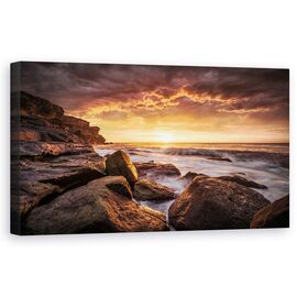 Tablou Canvas - Capul Solander, Rasarit, Peisaj, Marin, Solander, Sydney, Dimineata, Marime: 50 x 100 cm - - Roveli