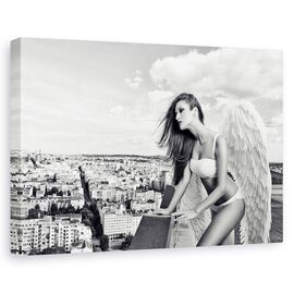 Tablou canvas - Inger, Portret, Femeie, Aripi, Acoperis - - Roveli