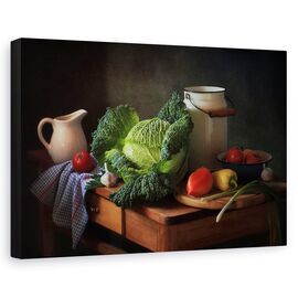 Tablou canvas - Natura moarta, Lumina, Masa, Fructe - - Roveli