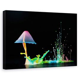 Tablou canvas - Simfonia culorilor, Natura moarta, Abstract, Colorat, Picaturi - - Roveli