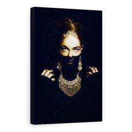 Tablou Canvas - Coyolxauhqui, Portret, Model, Femeie, Fata, Intuneric, Marime: 80 x 120 cm - - Roveli