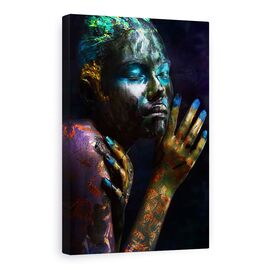 Tablou Canvas - Ulei & Peste, Portret, Fata, Ulei, Oameni, Femeie, Marime: 80 x 120 cm - - Roveli