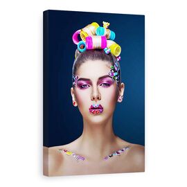 Tablou Canvas - Yana, Model, Frumos, Par, Make-Up, Fata, Marime: 80 x 120 cm - - Roveli