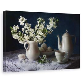 Tablou canvas - Natura moarta, Farfurie, Prajituri, Biscuiti - - Roveli