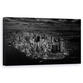 Tablou Canvas - Manhattan - Vedere De Sus, Marime: 50 x 100 cm - - Roveli