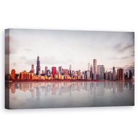 Tablou Canvas - Rasarit La Chicago, Marime: 50 x 100 cm - - Roveli