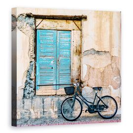 Tablou Canvas - Bicicleta De Langa Vechea Fereastra - - Roveli