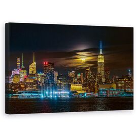 Tablou Canvas - Super Luna In New York - - Roveli