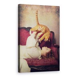 Tablou Canvas - Iubitor De Pisici, Marime: 60 x 90 cm - - Roveli