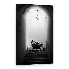 Tablou Canvas - Alb-Negru, Marime: 60 x 90 cm - - Roveli