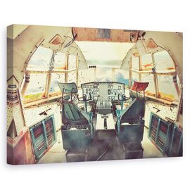 Tablou Canvas - Zburand Cu Un Avion Abandonat, Marime: 60 x 90 cm - - Roveli