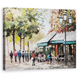 Tablou canvas - Viata De Oras, Paris, Viata Sociala, Oameni, Pictura, Marime: 60 x 75 cm - - Roveli