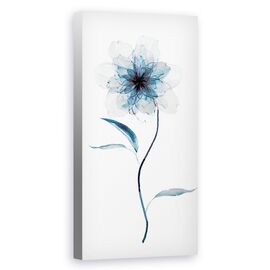Tablou Canvas - Flori, Culoare Indigo, Pictura, Marime: 50 x 100 cm - - Roveli