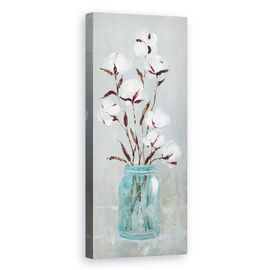 Tablou canvas - Flori, Alb, Vaza De Sticla, Pictura - - Roveli