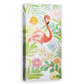 Roveli - Tablou Canvas - Animale, Flamingo, Flori, Pictura, 