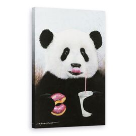 Roveli - Tablou Canvas - Animale, Ursi Panda, Dulciuri, Bauturi Racoritoare, Pictura, 
