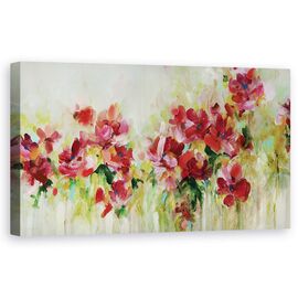 Tablou Canvas - Flori, Gradina Colorata, Pictura, Marime: 50 x 100 cm - - Roveli