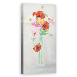 Tablou Canvas - Floare De Mac, Vaza, Pictura, Marime: 50 x 100 cm - - Roveli