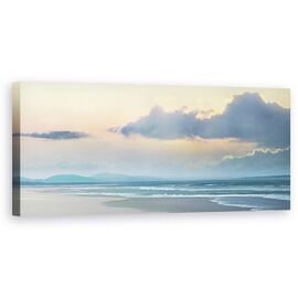 Tablou canvas - Peisaj, Natura, Mare, Nisip, Apus De Soare, Marime: 30 x 90 cm - - Roveli