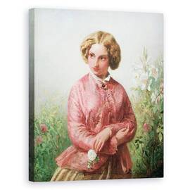 Tablou Canvas - Abraham Solomon - Portretul unei fete tinere cu un trandafir - - Roveli