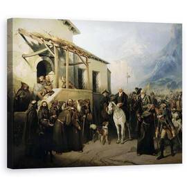 Tablou Canvas - Adolf Jossifowitsch Charlemagne - Feldmaresalul Alexander Suvorov la summitul St. Gothard, 13 septembrie 1799 - - Roveli