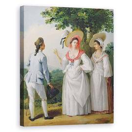 Tablou Canvas - Agostino Brunias - Free West Indian Creoles in rochie eleganta - - Roveli