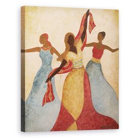 Tablou canvas - Femei Africane Dansand 1, Marime: 60 x 75 cm - - Roveli
