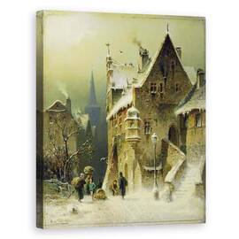 Tablou Canvas - August Schlieker - Un orasel pe Rin - - Roveli