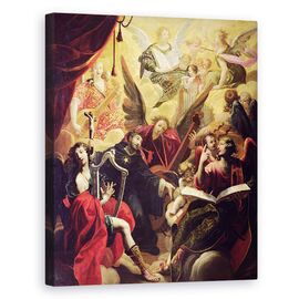 Tablou Canvas - Ambroise Fredeau - Sfantul Nicolae din Tolentino cu un concert de ingeri - - Roveli