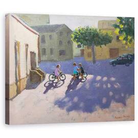 Tablou Canvas - Andrew Macara - Trei copii cu biciclete - - Roveli