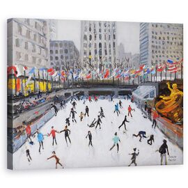 Tablou Canvas - Andrew Macara - Patinaj de Craciun, Patinoar Rockerfeller, New York, 2017 - - Roveli