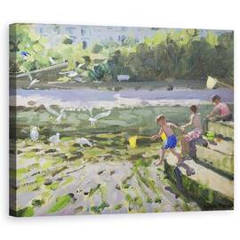 Tablou Canvas - Andrew Macara - Copii si pescarusi, Looe,2013 - - Roveli