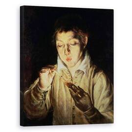 Tablou Canvas - El Greco - Un copil suflare pe un Ember - - Roveli