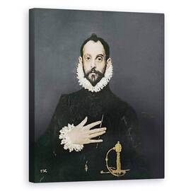 Tablou Canvas - El Greco - Domnul cu mana pe piept - - Roveli