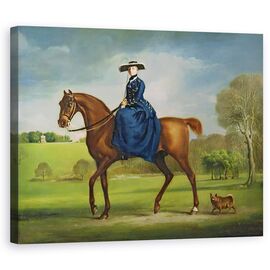 Tablou Canvas - George Stubbs - Contesa de Coningsby in costum de vanatoare Charlton - - Roveli
