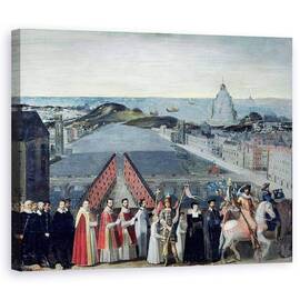 Tablou Canvas - Scoala Franceza - Procesiunea Fratiei Saint-Michel in 1615 - - Roveli