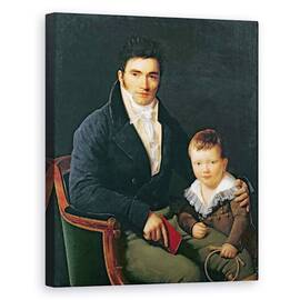 Tablou Canvas - Henri Francois Riesener - Portret De Membru al Familiei Barbet cu Fiul Sau - - Roveli